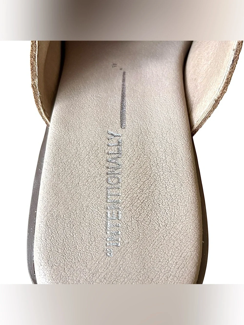 INTENTIONALLY BLANK Natural Suede Mules
